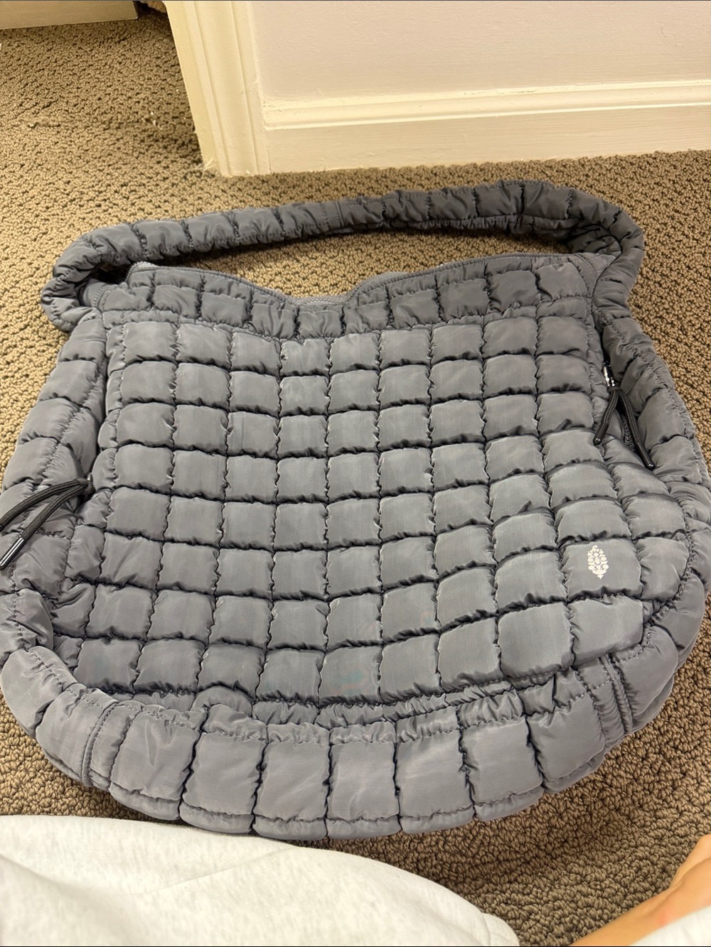 Free People Quilted Puffer Shoulder Bag in Gray